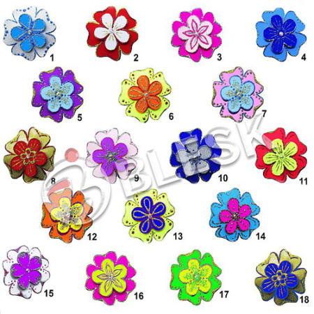 Заколка BLESK тканевая - цветочек 001