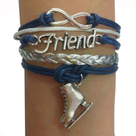 Браслет с коньком темно-синий